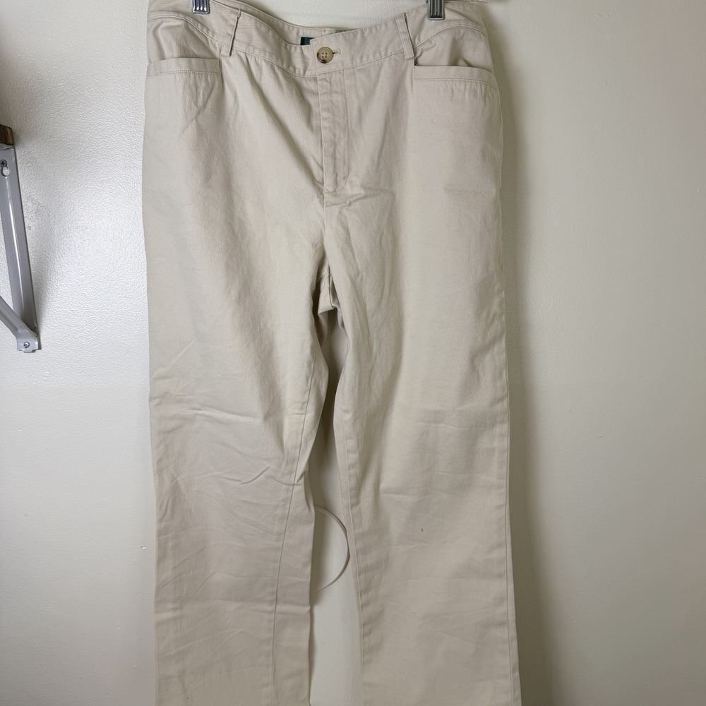 Polo-Ralph Lauren Womens Pants Size 12P Khaki Color Tan Dress Preppy Stretchy